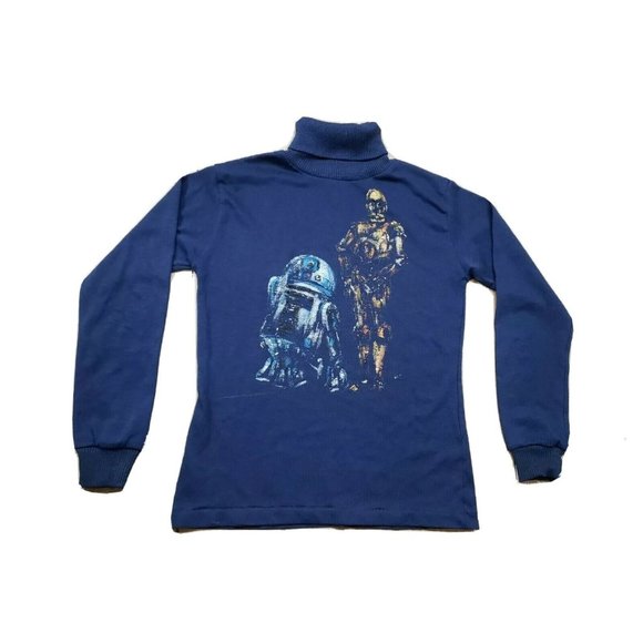 Rob Roy Original 1980s 80s Starwars T Shirt Kids Long Sleeve R2D2 C3PO Painted - Picture 1 of 9